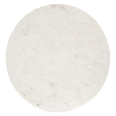 Viva Brass/White Round White Marble Side Table - Ornate Home