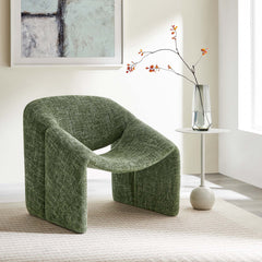 Vivi Basil Chenille Upholstered Accent Chair - Ornate Home