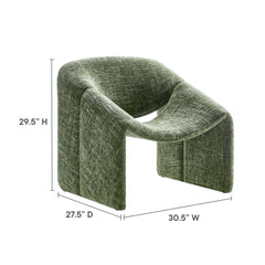 Vivi Basil Chenille Upholstered Accent Chair - Ornate Home
