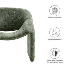 Vivi Basil Chenille Upholstered Accent Chair - Ornate Home