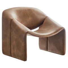 Vivi Brown Vegan Leather Accent Chair - Ornate Home