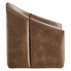 Vivi Brown Vegan Leather Accent Chair - Ornate Home