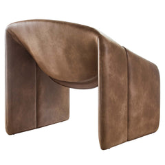 Vivi Brown Vegan Leather Accent Chair - Ornate Home