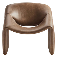 Vivi Brown Vegan Leather Accent Chair - Ornate Home