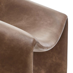 Vivi Brown Vegan Leather Accent Chair - Ornate Home