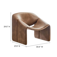 Vivi Brown Vegan Leather Accent Chair - Ornate Home
