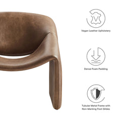 Vivi Brown Vegan Leather Accent Chair - Ornate Home