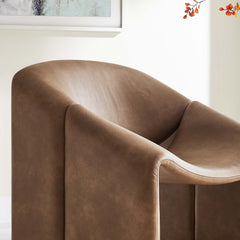 Vivi Brown Vegan Leather Accent Chair - Ornate Home