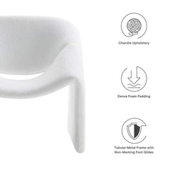 Vivi Frost Chenille Upholstered Accent Chair - Ornate Home