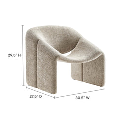 Vivi Khaki Chenille Upholstered Accent Chair - Ornate Home