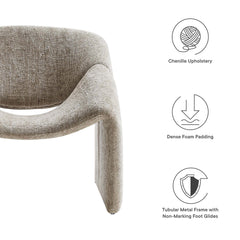 Vivi Khaki Chenille Upholstered Accent Chair - Ornate Home