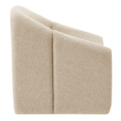 Vivi Linen Looped Textural Fabric Curved Arm Accent Chair - Ornate Home