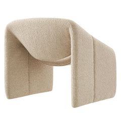 Vivi Linen Looped Textural Fabric Curved Arm Accent Chair - Ornate Home