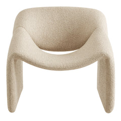 Vivi Linen Looped Textural Fabric Curved Arm Accent Chair - Ornate Home