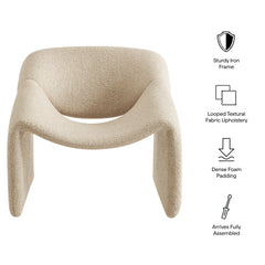 Vivi Linen Looped Textural Fabric Curved Arm Accent Chair - Ornate Home