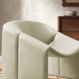 Vivi Mineral Vegan Leather Curved Arm Accent Chair - Ornate Home