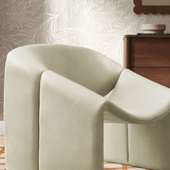 Vivi Mineral Vegan Leather Curved Arm Accent Chair - Ornate Home