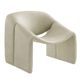 Vivi Mineral Vegan Leather Curved Arm Accent Chair - Ornate Home