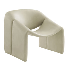 Vivi Mineral Vegan Leather Curved Arm Accent Chair - Ornate Home