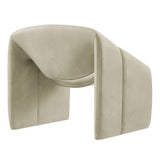 Vivi Mineral Vegan Leather Curved Arm Accent Chair - Ornate Home