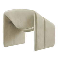 Vivi Mineral Vegan Leather Curved Arm Accent Chair - Ornate Home
