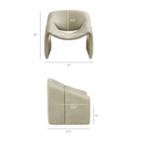 Vivi Mineral Vegan Leather Curved Arm Accent Chair - Ornate Home