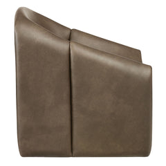 Vivi Mushroom Vegan Leather Curved Arm Accent Chair - Ornate Home