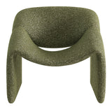 Vivi Olive Looped Textural Fabric Curved Arm Accent Chair - Ornate Home