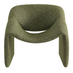 Vivi Olive Looped Textural Fabric Curved Arm Accent Chair - Ornate Home