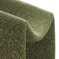 Vivi Olive Looped Textural Fabric Curved Arm Accent Chair - Ornate Home