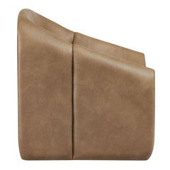 Vivi Toast Vegan Leather Curved Arm Accent Chair - Ornate Home