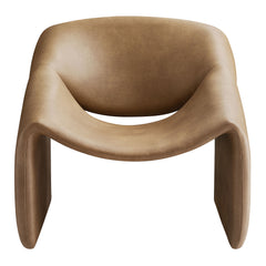 Vivi Toast Vegan Leather Curved Arm Accent Chair - Ornate Home