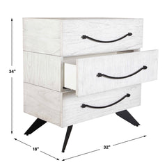 Vivi White 3 Drawer Chest - Ornate Home