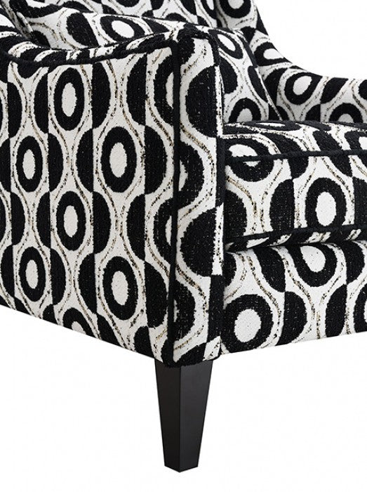 Viviani White/Black Accent Chair - Ornate Home
