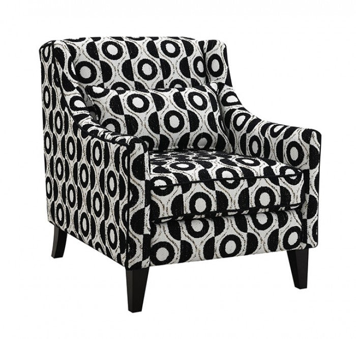 Viviani White/Black Accent Chair - Ornate Home