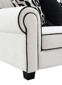 Viviani White Upholstery Living Room Set - Ornate Home