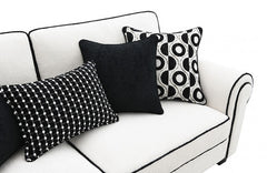 Viviani White Upholstery Living Room Set - Ornate Home
