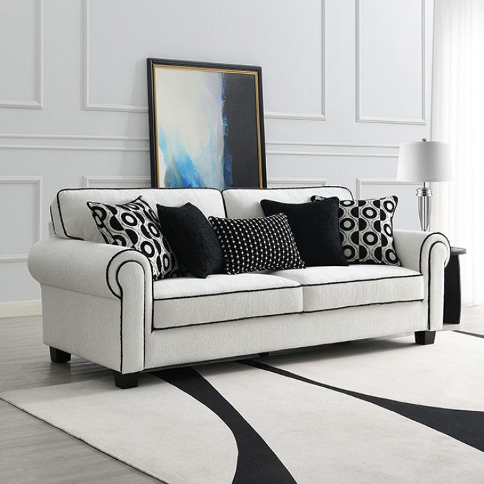 Viviani White Upholstery Living Room Set - Ornate Home