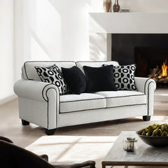 Viviani White Upholstery Living Room Set - Ornate Home