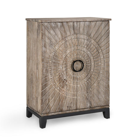 Vivienne Distressed Taupe Bar Cabinet - Ornate Home
