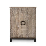 Vivienne Distressed Taupe Bar Cabinet - Ornate Home