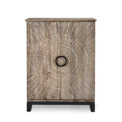 Vivienne Distressed Taupe Bar Cabinet - Ornate Home