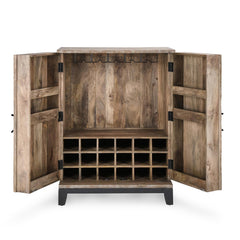 Vivienne Distressed Taupe Bar Cabinet - Ornate Home