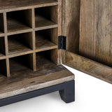 Vivienne Distressed Taupe Bar Cabinet - Ornate Home