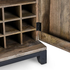 Vivienne Distressed Taupe Bar Cabinet - Ornate Home