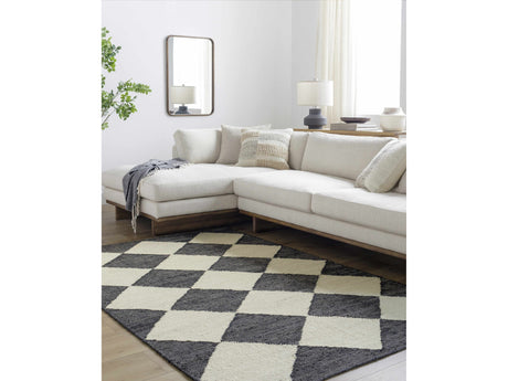 Vivir x Livabliss Antho Black Diamonds Jute Rug - Ornate Home