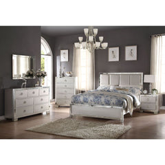 Voeville II Platinum PU & Platinum Queen Bed - Ornate Home
