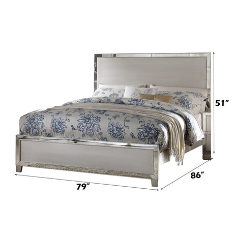 Voeville King Panel Bed in Platinum 24837EK - Ornate Home