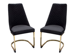Vogue Black Dining Chairs (Set of 2) - Ornate Home
