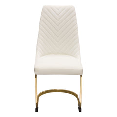 Vogue Cream/Gold Velvet Dining Chair (Set of 2) - Ornate Home